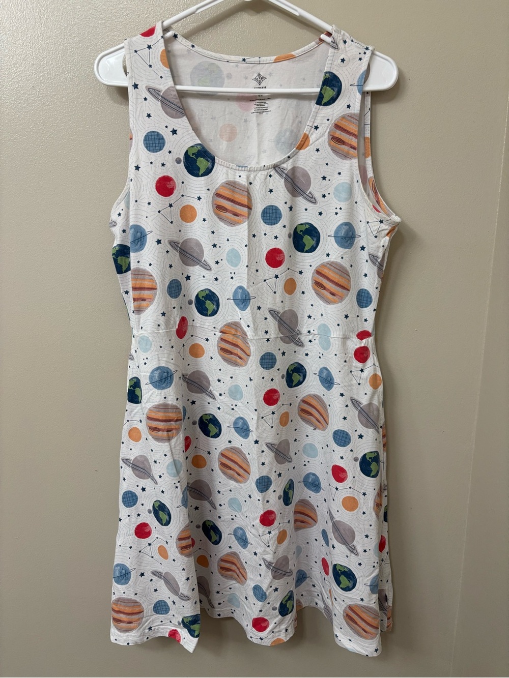 Princess Awesome Adult size 16-18 “Revolutionary Planets” sleeveless dress